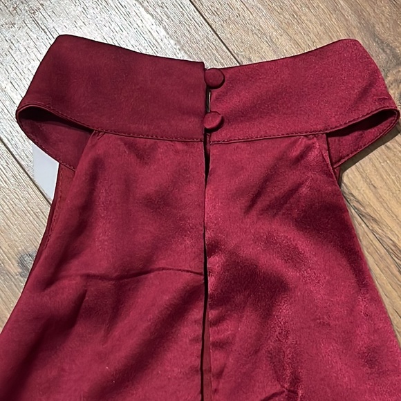 NWT ASOS Little Mistress HIGH NECK SATIN MAXI DRESS Size 8 WINE RED Cocktail - Picture 7 of 10